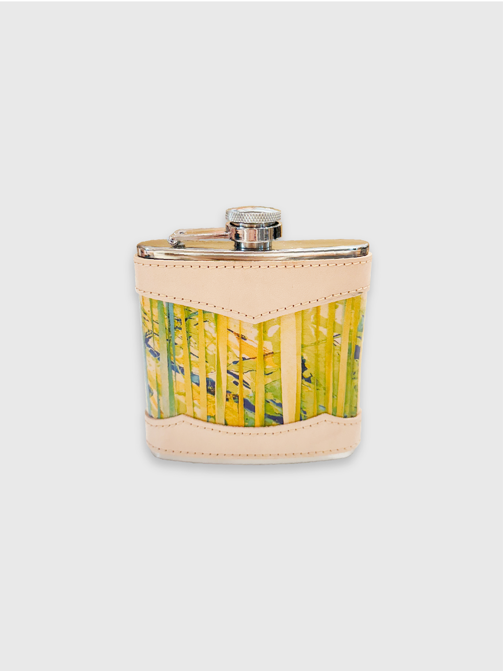 【藝術家聯名】6OZ 真皮不鏽鋼烈酒酒壺（附漏斗）－縱橫