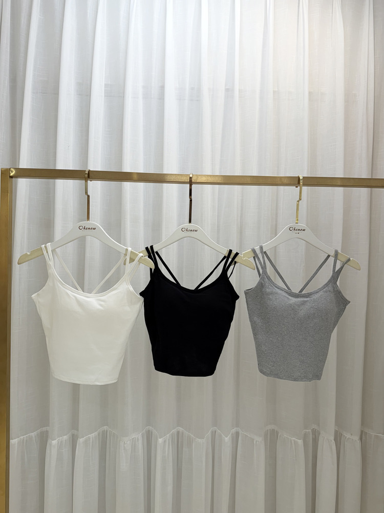 雙肩帶背後交叉一體成形小可愛