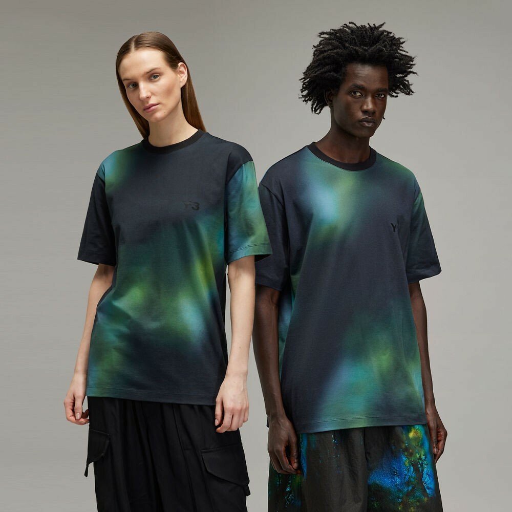【 Y-3 M REG AOP TEE 朦朧雨景印花短T 】