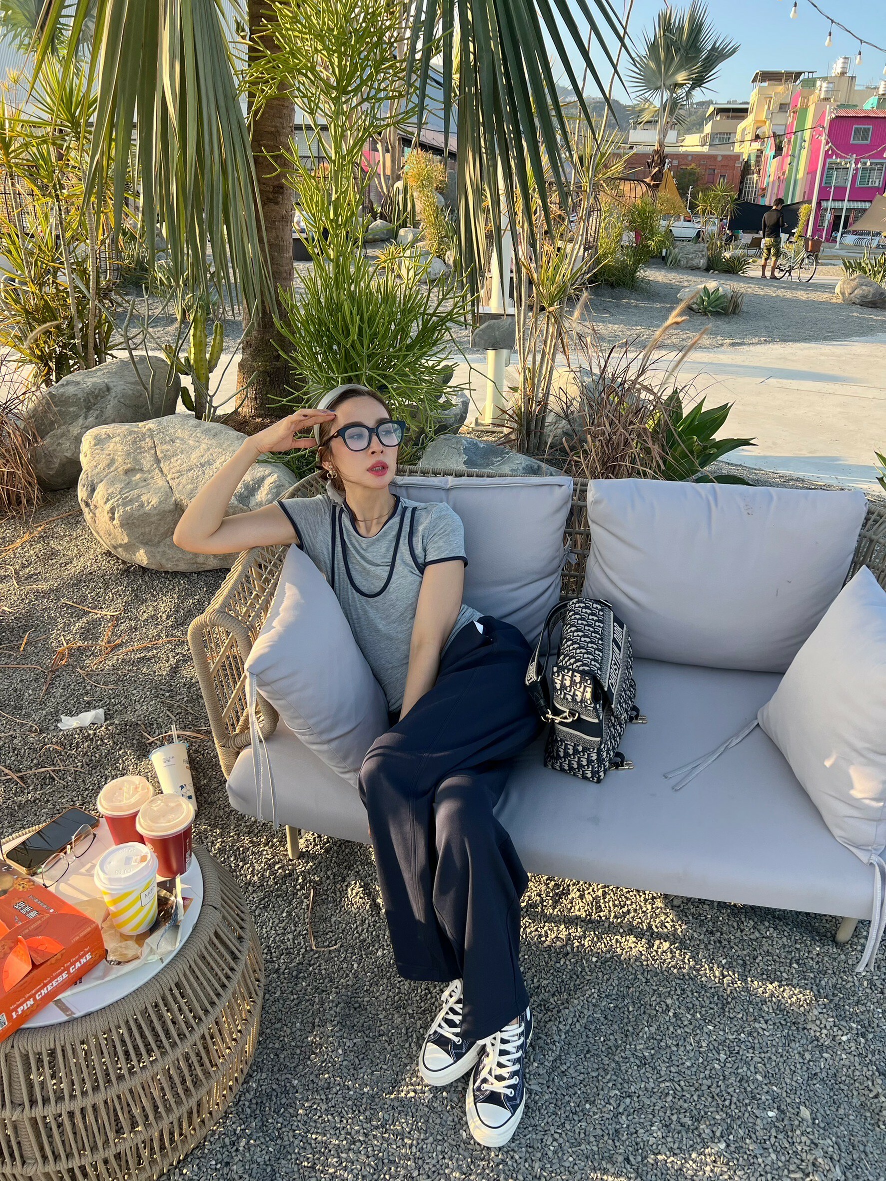 細軟棉假兩件式上衣