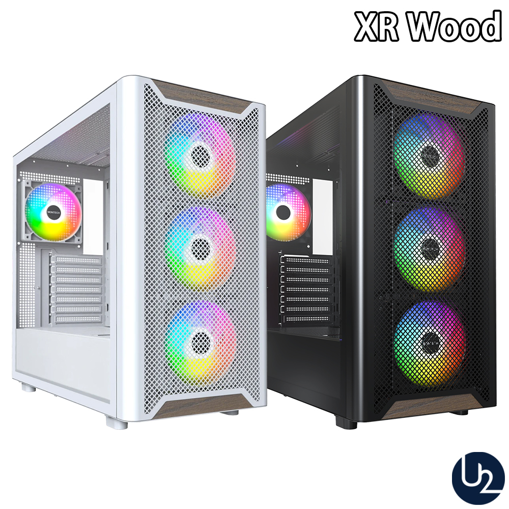 MONTECH 君主 XR Wood ATX 電腦機殼 胡桃木設計 ARGB風扇