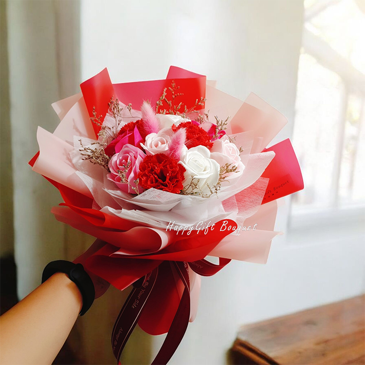 康乃馨玫瑰香皂花束,Carnation Rose Soap Bouquet