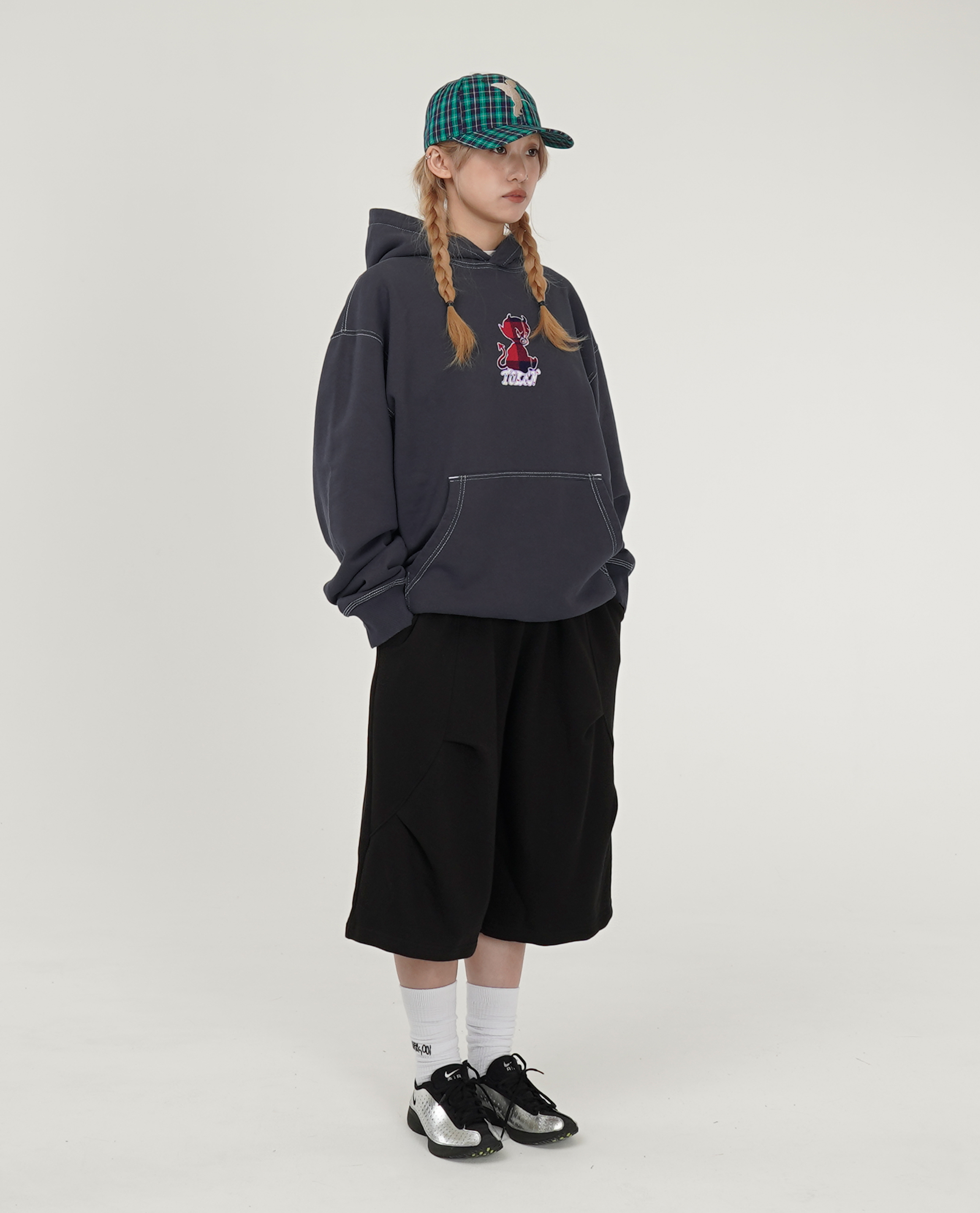 Token Plaid Baby Devil Hoodie - 25SS