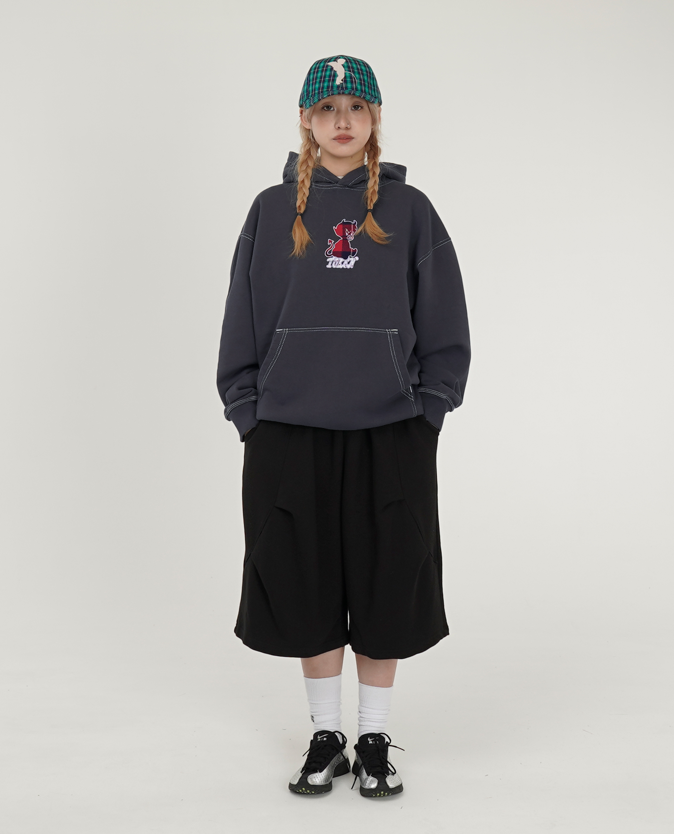 Token Plaid Baby Devil Hoodie - 25SS