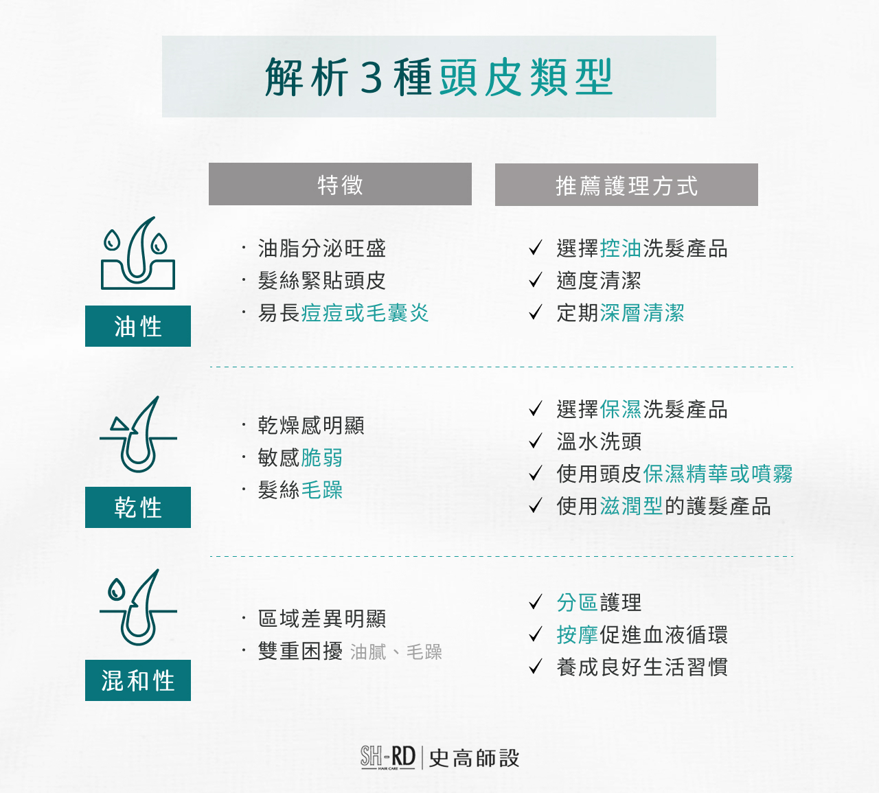 解析3種頭皮類型