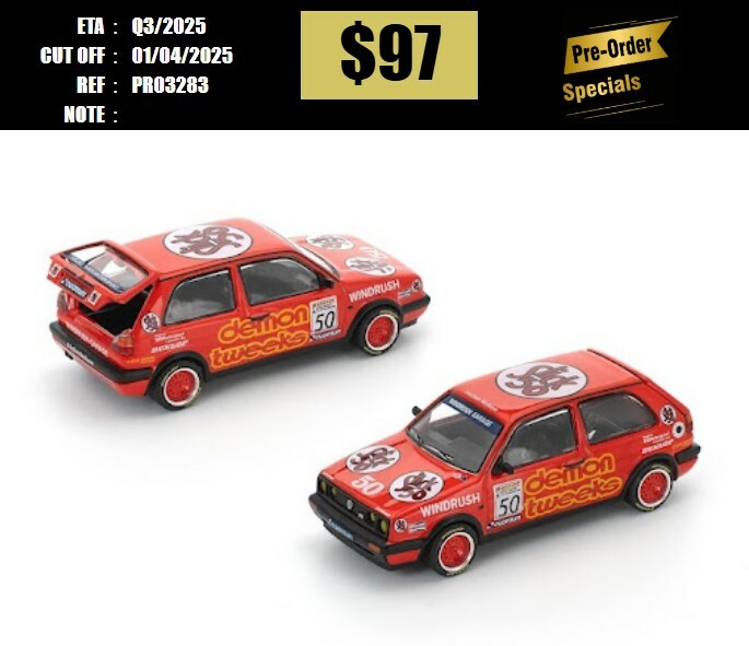 PO-$97 * POP RACE * 1:64 GOLF GTI MkII - TEAM DEMON TWEEKS BTCC 1988 [OD28/03]
