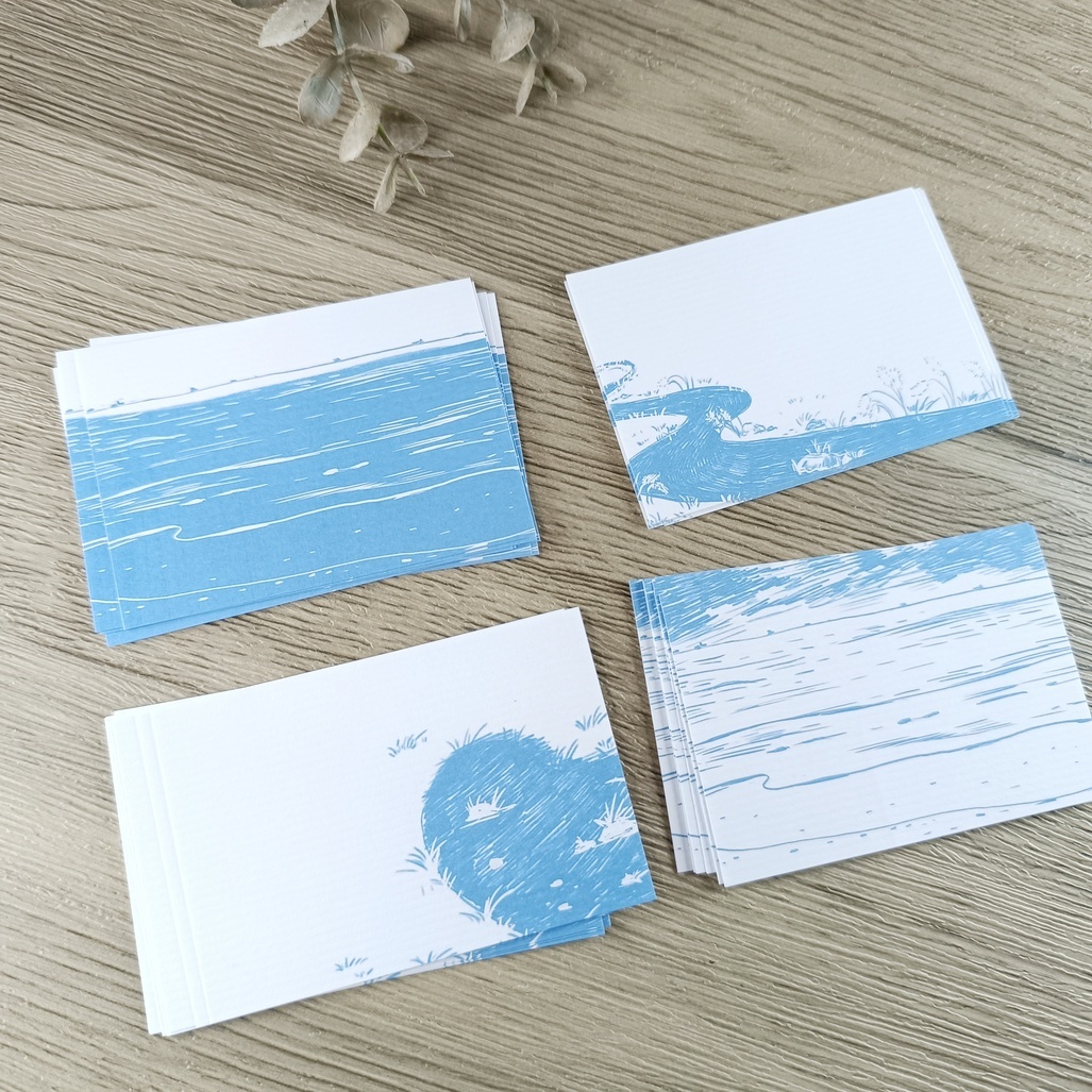 無色綻放．河海湖 便箋卡 拼貼素材