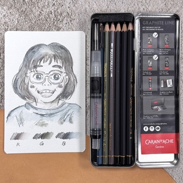 瑞士 CARAN D'ACHE 卡達｜專家級 水溶性 RGB 色鉛筆 鐵盒 7入組