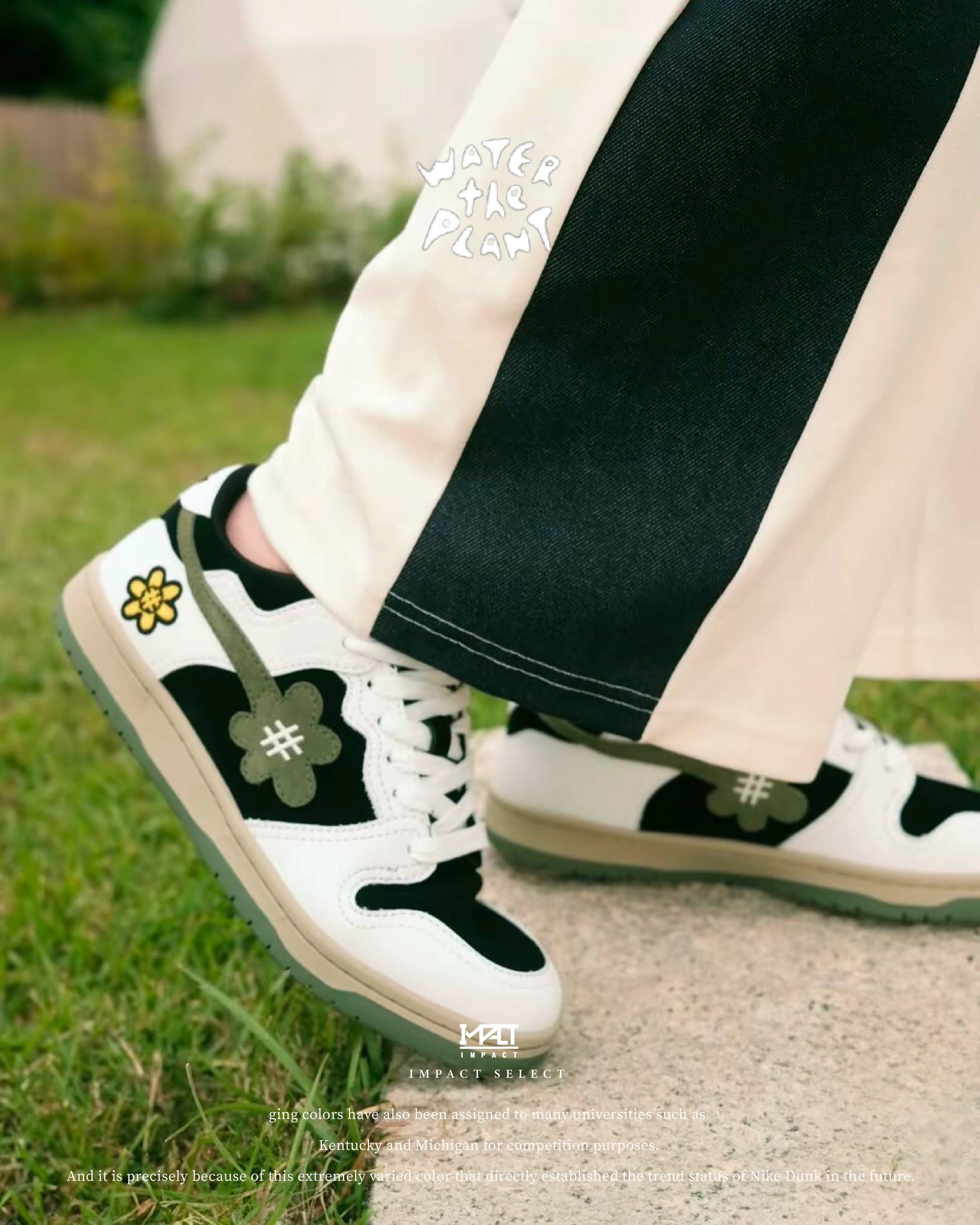 Water The Plant WTP 日本 小花鞋 橄欖綠 休閒鞋 倒勾配色  WTPS1128-93-040