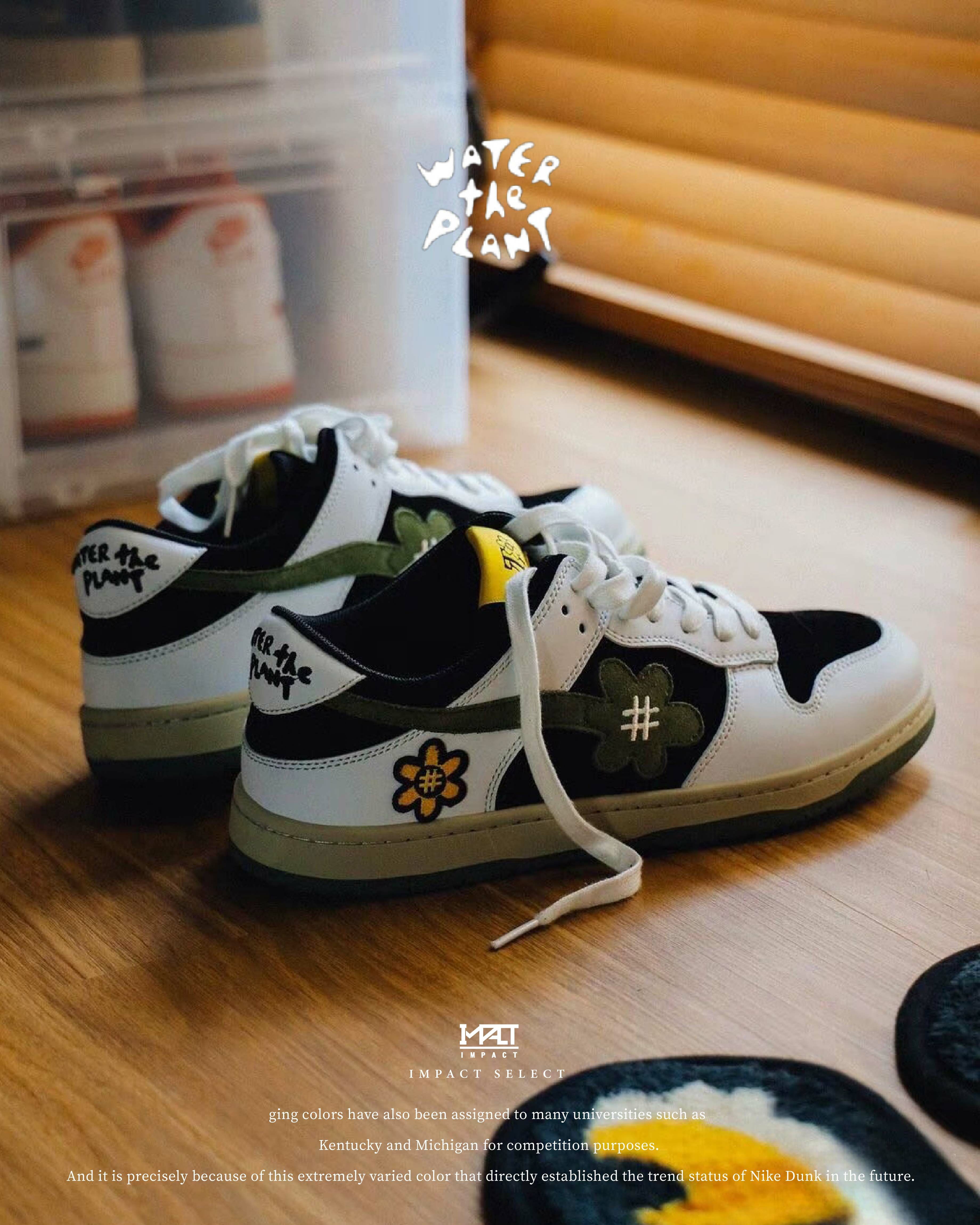 Water The Plant WTP 日本 小花鞋 橄欖綠 休閒鞋 倒勾配色  WTPS1128-93-040