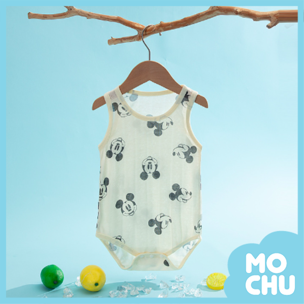 米奇頭竹纖維薄款無袖包屁衣