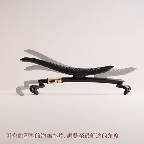 Kun Seven 可彎曲塑形的海綿墊片，能完美貼合肩膀曲線，真正實現「為你量身打造」的舒適感