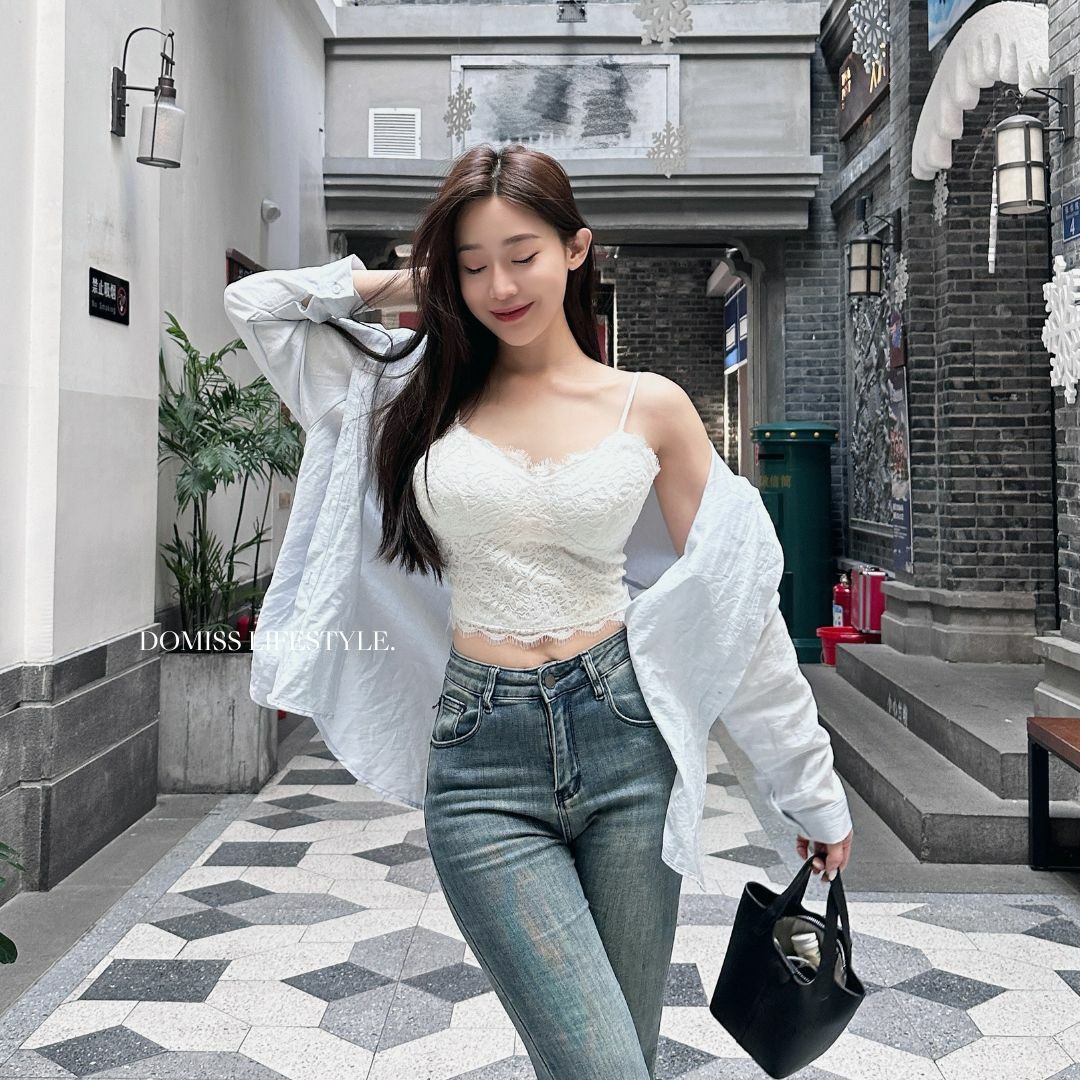 【蕾絲情話】DOMISS蕾絲背心 細肩帶背心 性感上衣(現貨)