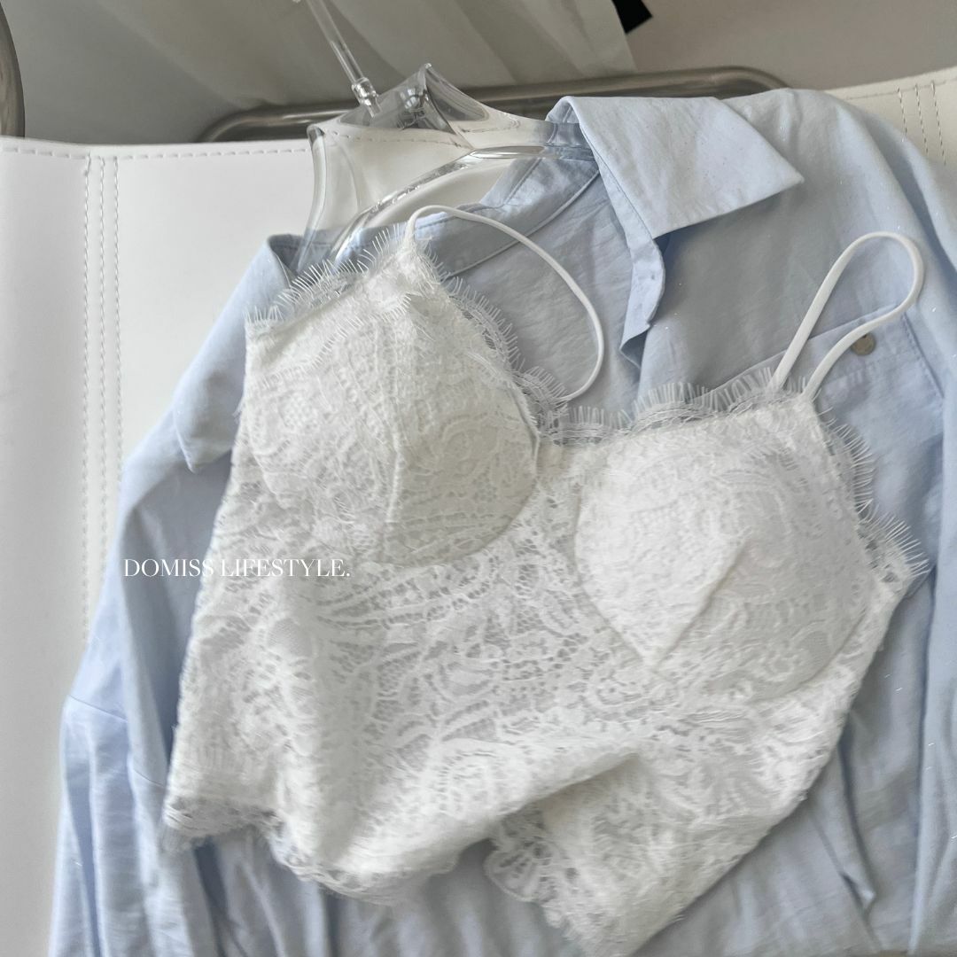 【蕾絲情話】DOMISS蕾絲背心 細肩帶背心 性感上衣(現貨)