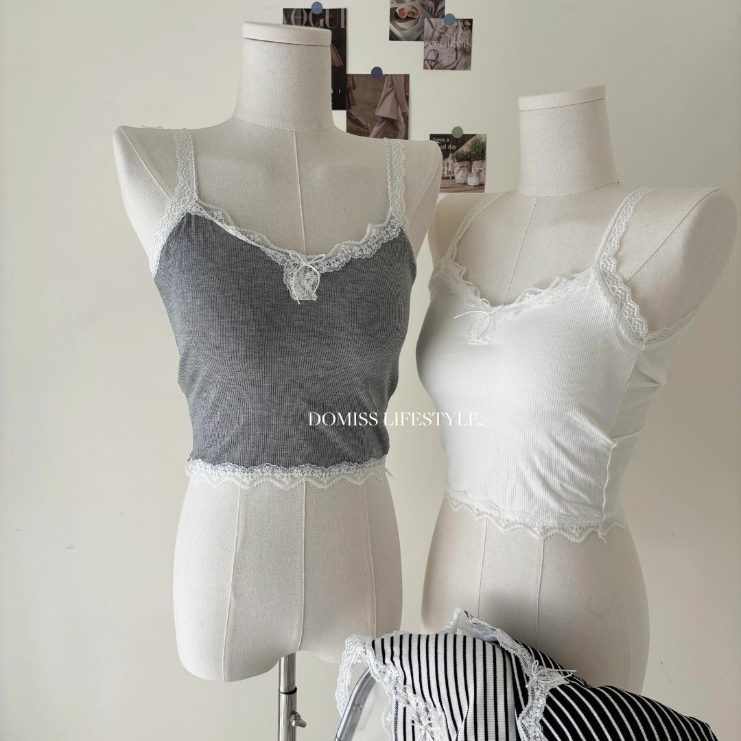 【蕾絲花邊】miu系背心 吊帶背心 無袖上衣 蕾絲背心-5色(現貨)