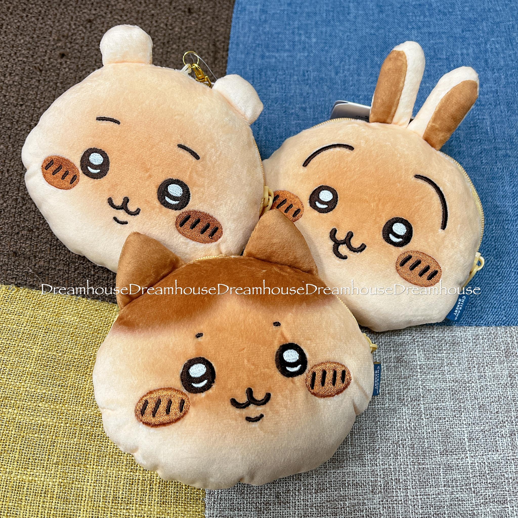 日本限定Chiikawa ちいかわ 吉伊卡哇 小八貓 烏薩奇 烤焦的臉 絨毛大頭零錢包 收納包