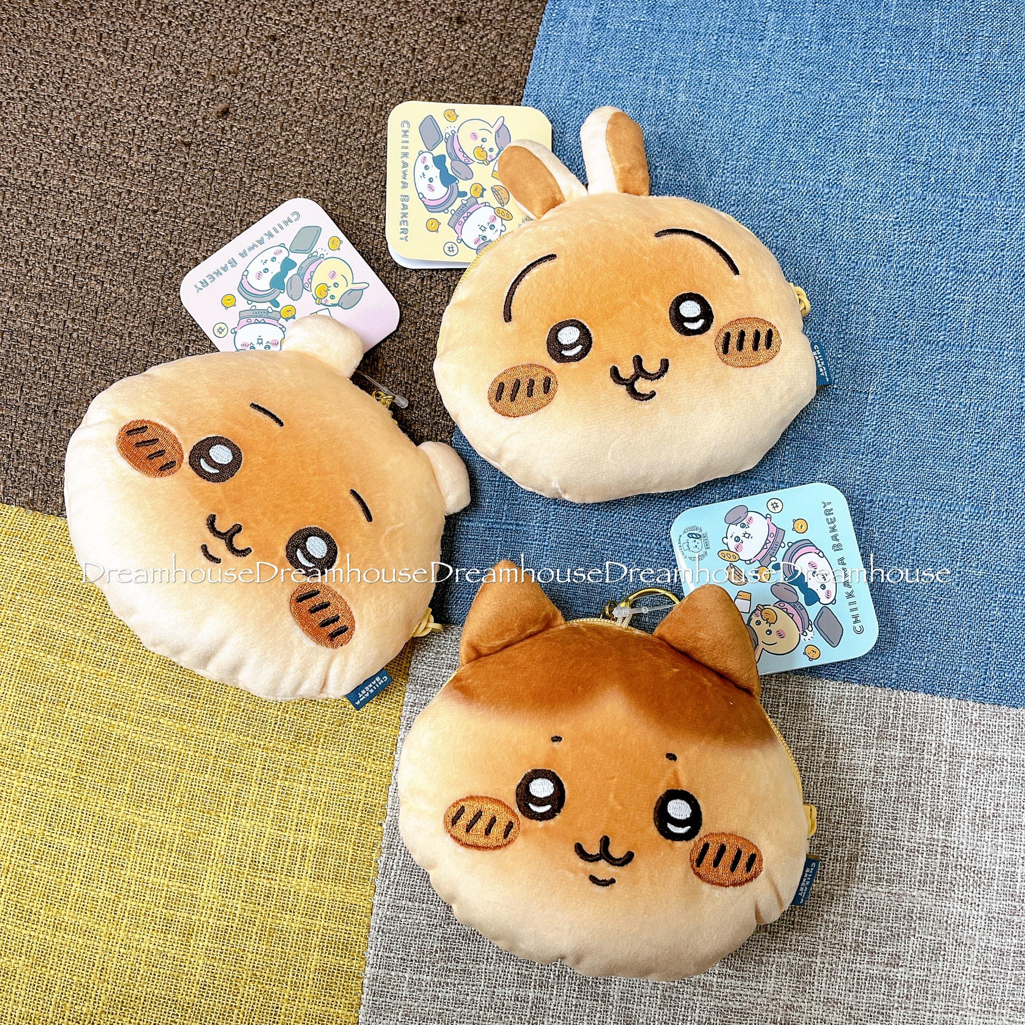 日本限定Chiikawa ちいかわ 吉伊卡哇 小八貓 烏薩奇 烤焦的臉 絨毛大頭零錢包 收納包