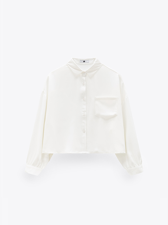 【期間限定】落肩短版口袋襯衫