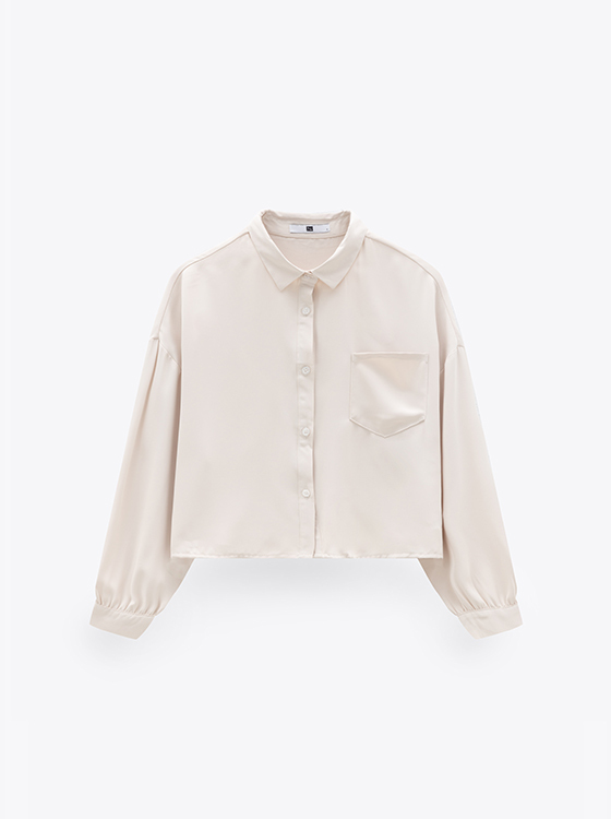 【期間限定】落肩短版口袋襯衫