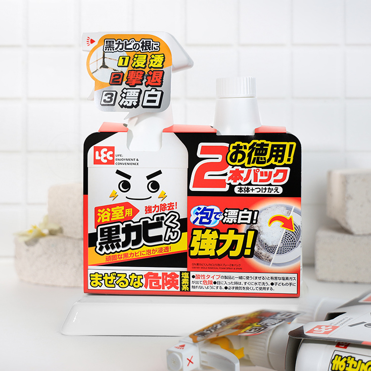 日本 LEC 激落君 強力除霉泡泡噴劑 本體+補充400ml*2【BK009】