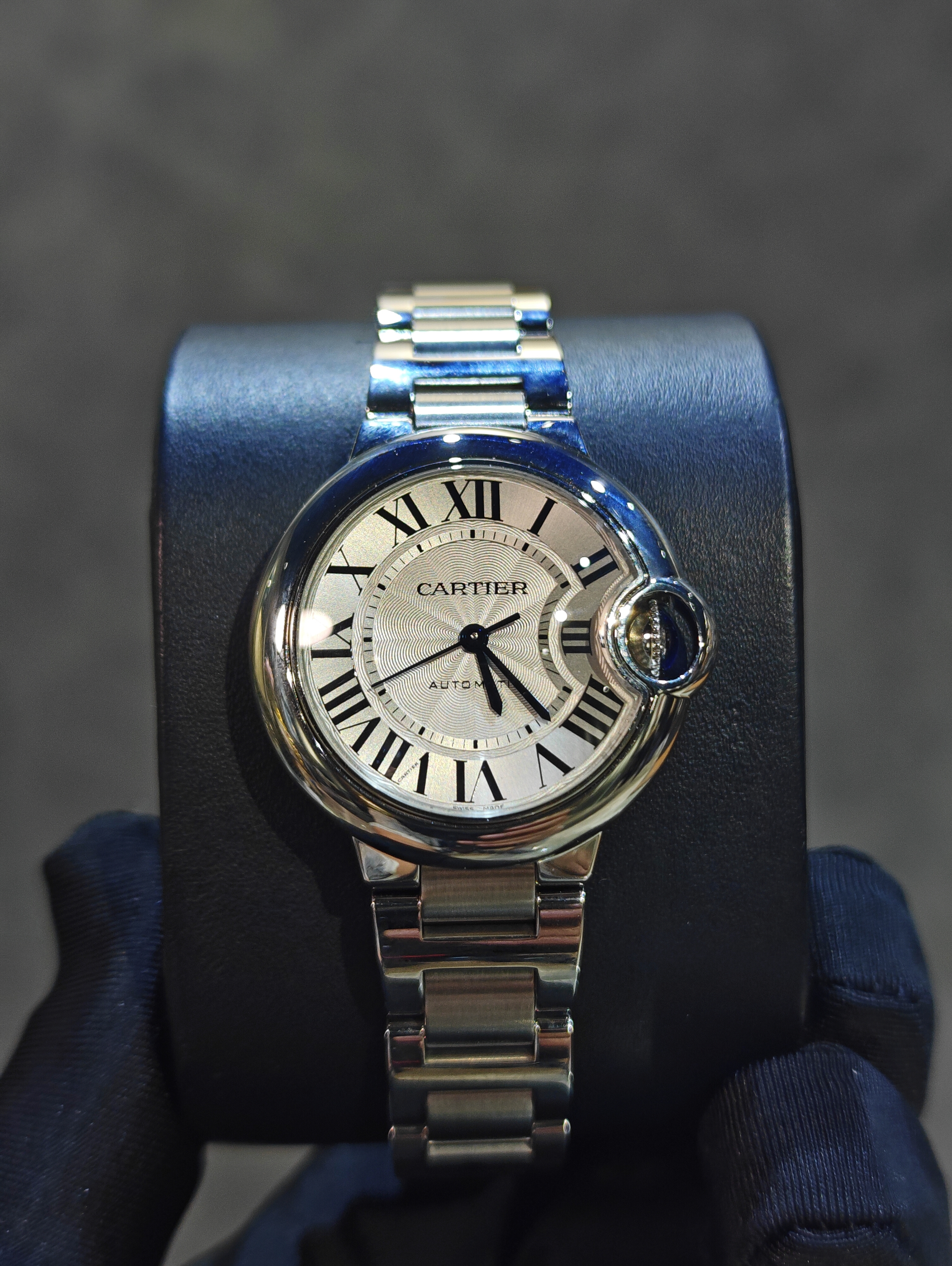 BRAND NEW CARTIER WSBB0044 WHITE DIAL BALLON BLEU DE STEEL STRAP 33 MM