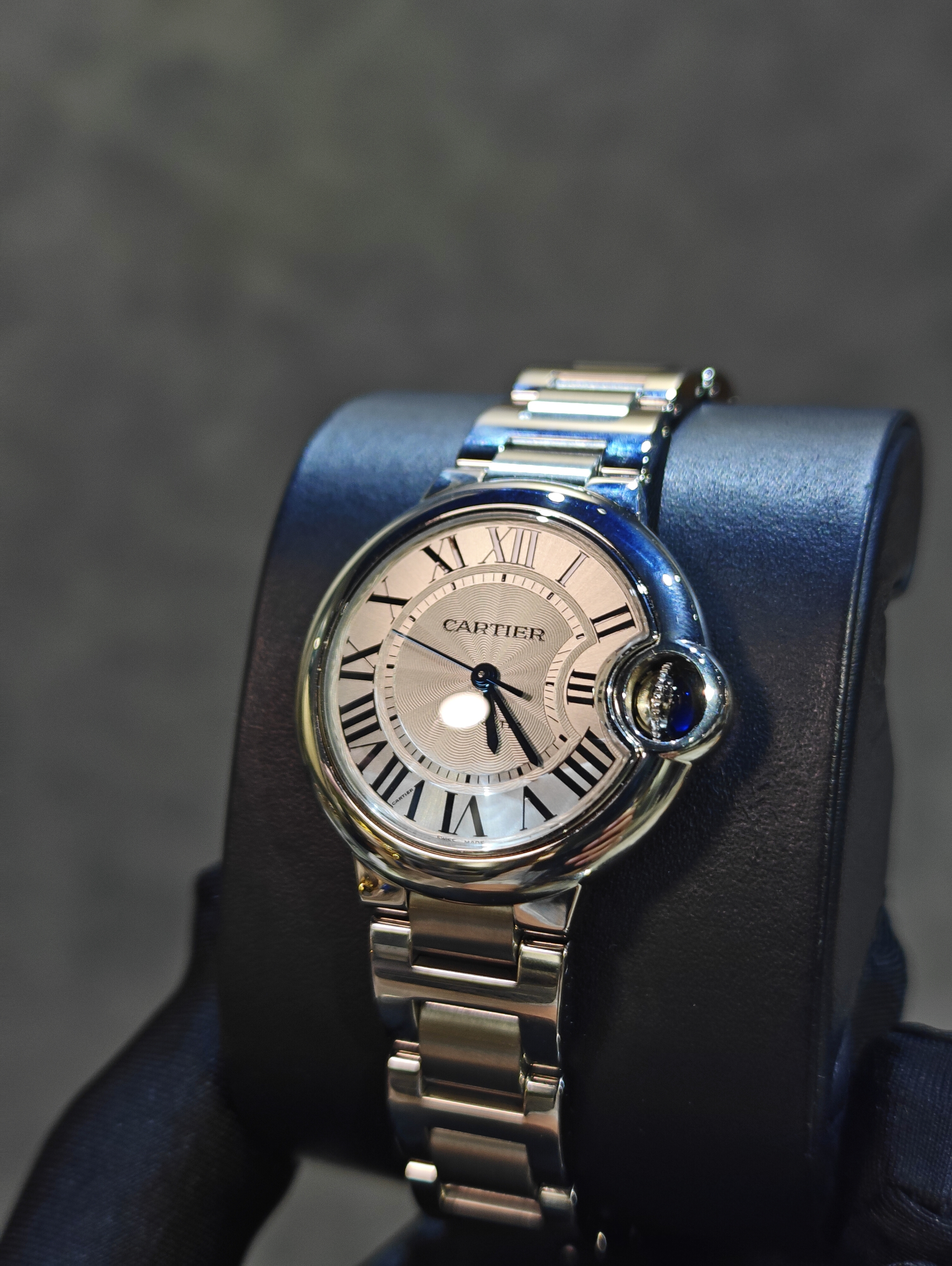 BRAND NEW CARTIER WSBB0044 WHITE DIAL BALLON BLEU DE STEEL STRAP 33 MM