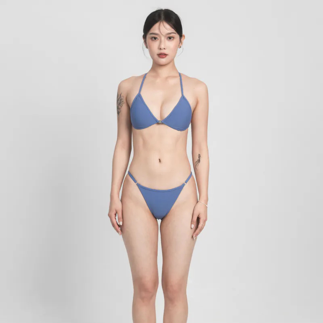 ▲TIMU 調整型 細邊帶丁字 下褲 / Mist Blue 霧藍