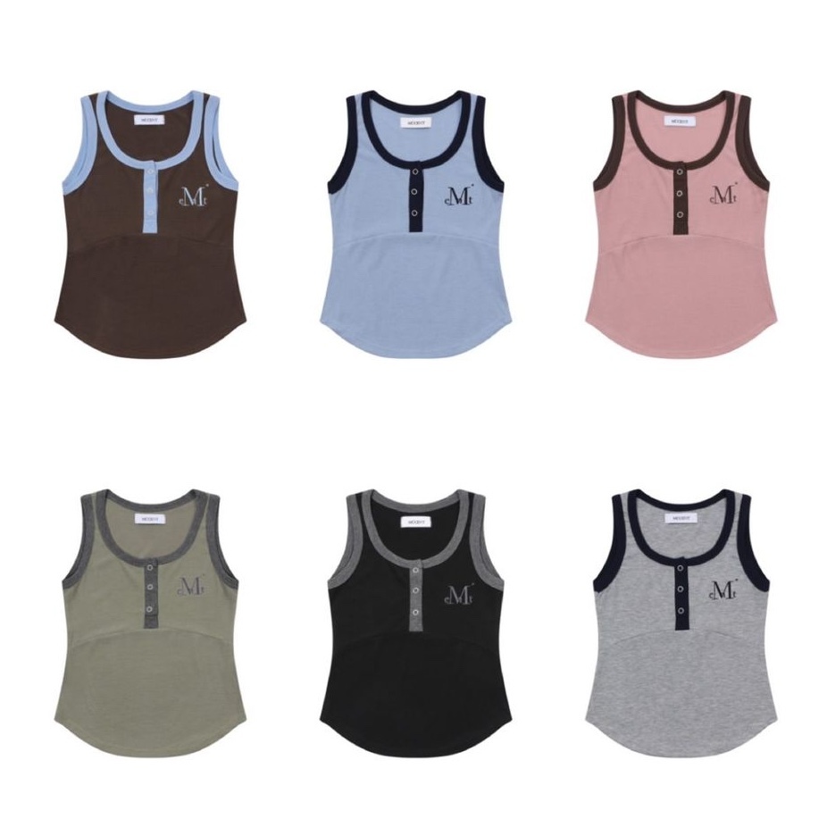 MUCENT Color Pop Button Sleeveless