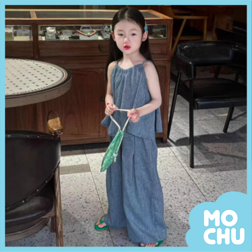 抽繩削肩無袖休閒套裝