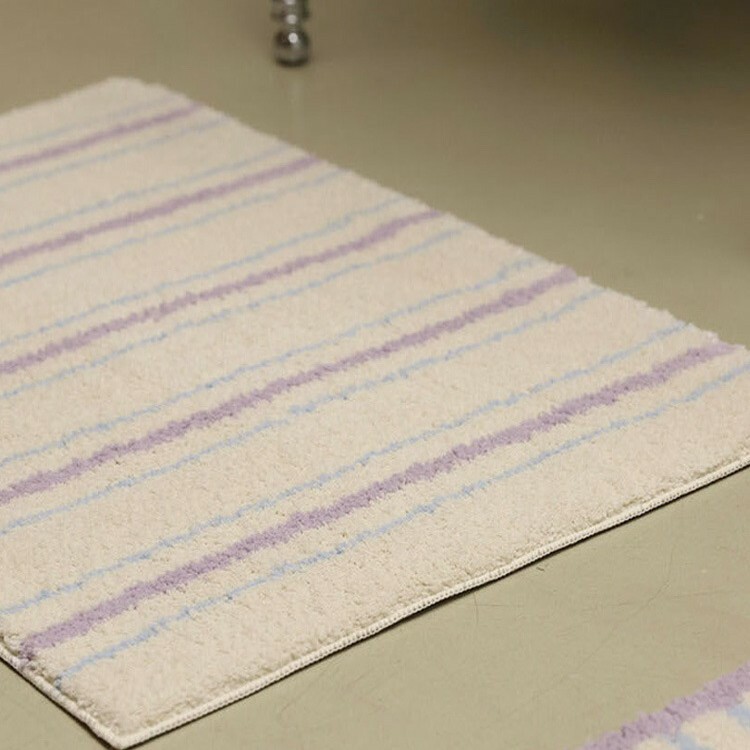 《5816》簡約小清新條格紋植絨地墊