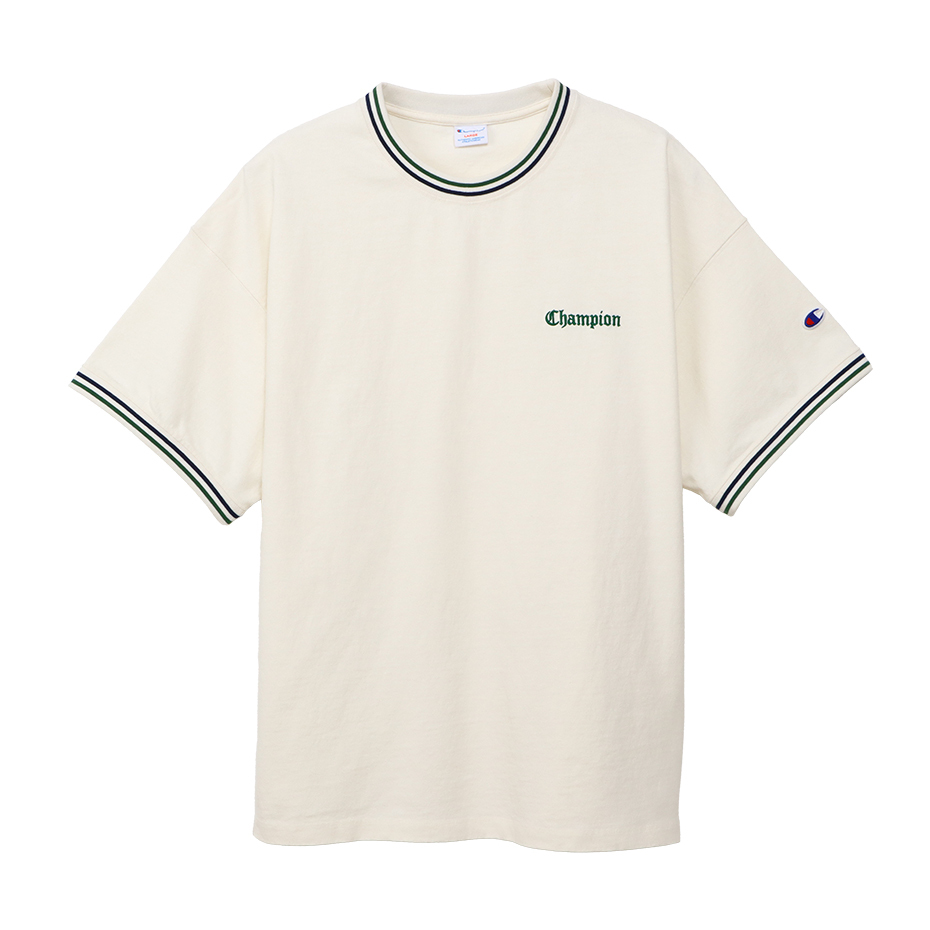 男款-CASUAL 寬版logo刺繡短袖TEE-白色（C3-B322-020）