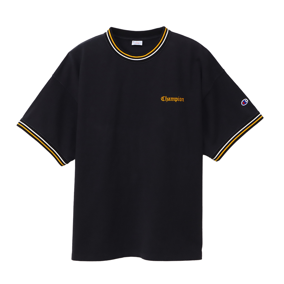 男款-CASUAL 寬版logo刺繡短袖TEE-黑色（C3-B322-090）