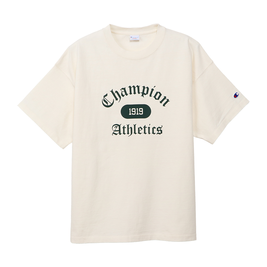 男款-CASUAL 寬版印花短袖TEE-米色（C3-B323-020）