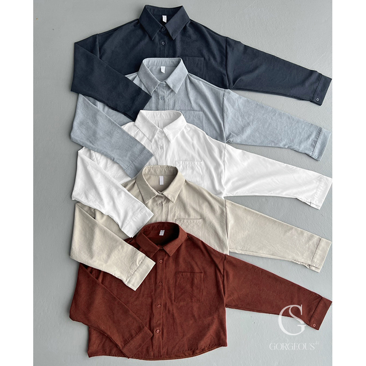 G3028 現貨「單口袋排釦麂皮襯衫」