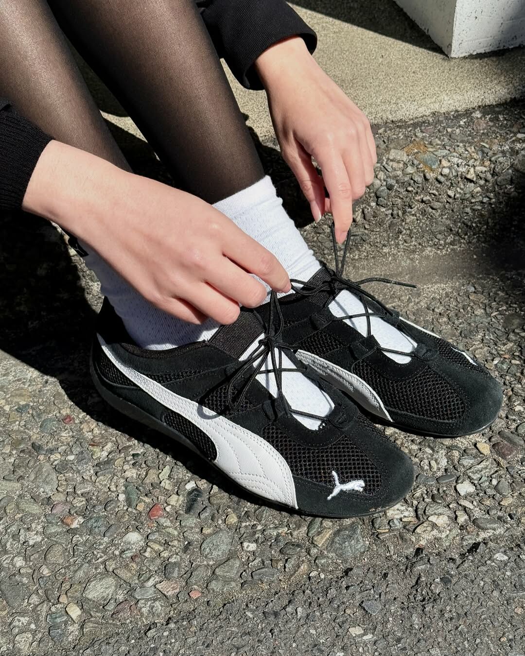 PUMA SPEEDCAT GO 賽車鞋 芭蕾舞鞋 涼鞋 黑白 網布 麂皮 女鞋 403589-01 / 預購