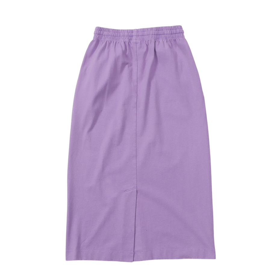 女款-CASUAL 水洗 後開衩 棉質 長裙-紫色（CW-B209-8LL）