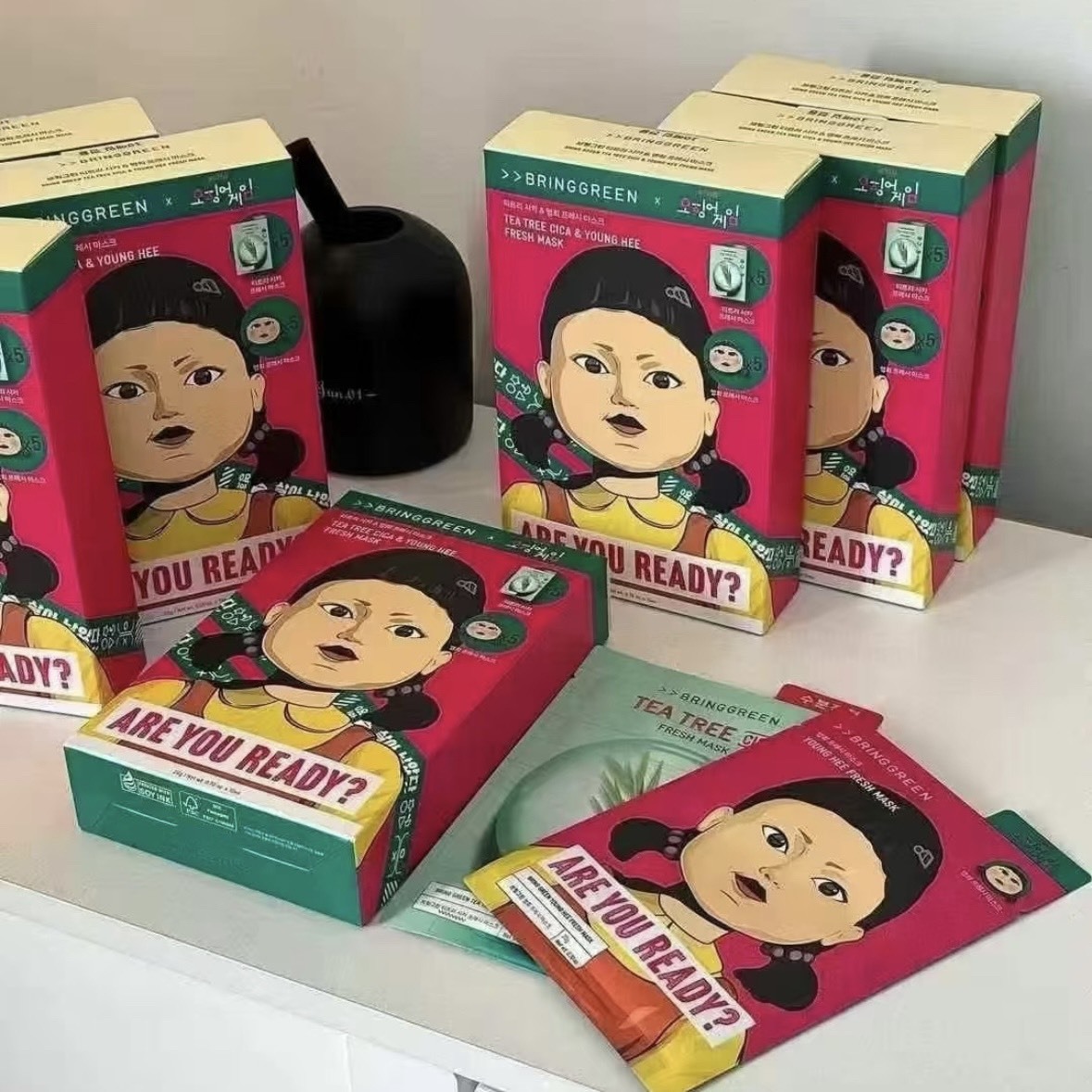 #現貨 BRING GREEN x 魷魚遊戲 聯名面膜 一盒十入 (茶樹5片+英熙5片)