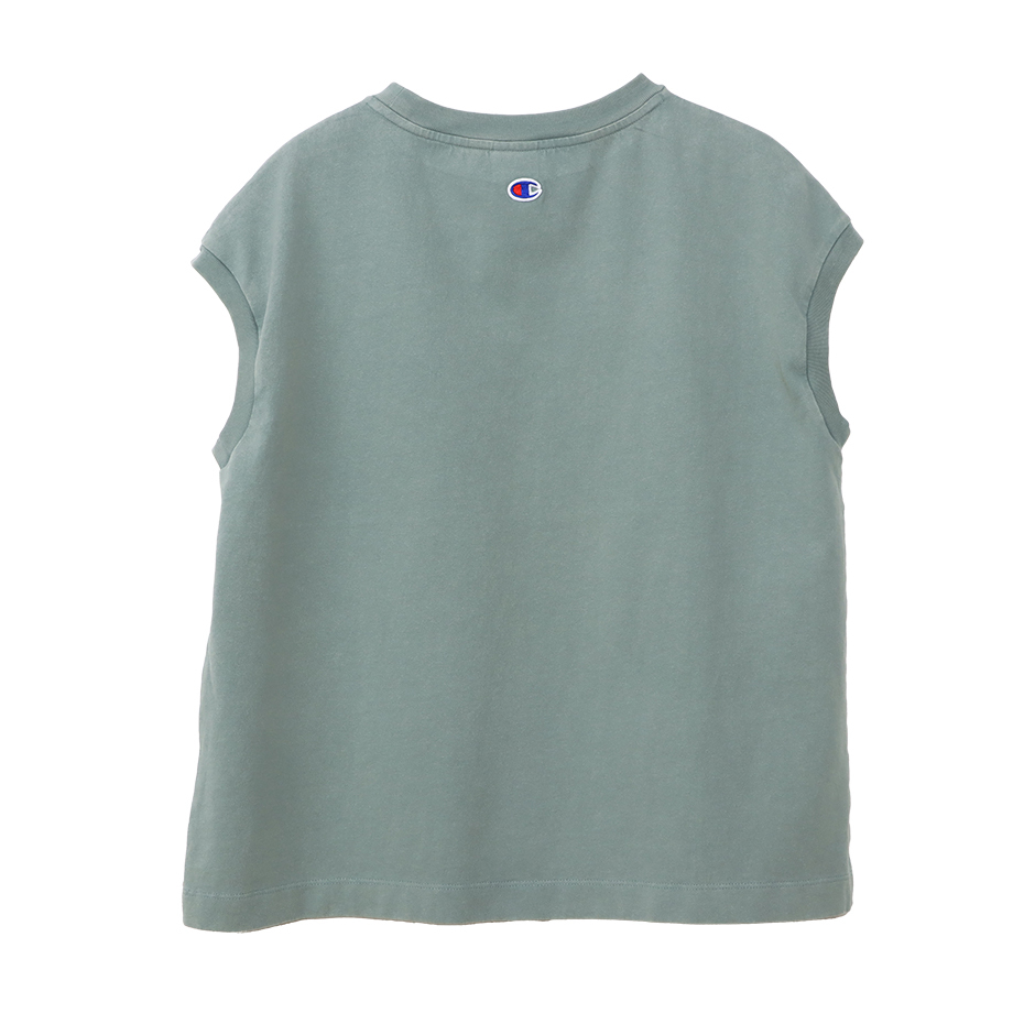 女款-色落 小C 刺繡 無袖 上衣-灰色（CW-B307-035）