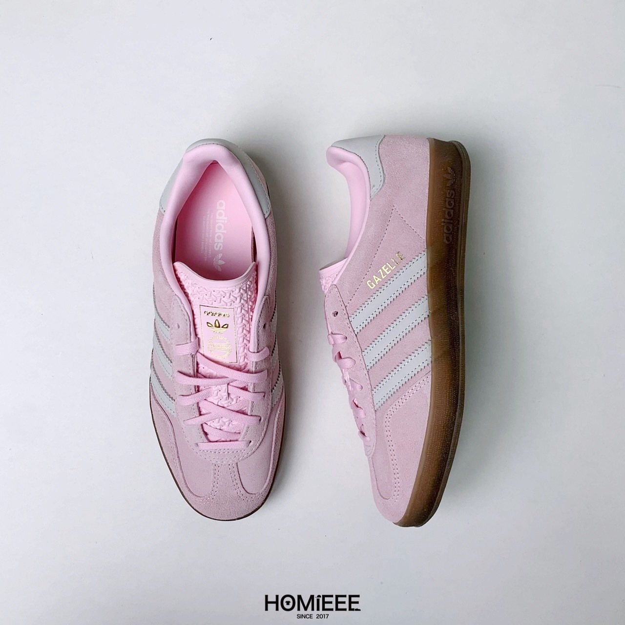 Adidas Gazelle Indoor Pink 焦糖底 麂皮 蝴蝶結 粉色 女鞋 [JI2716]