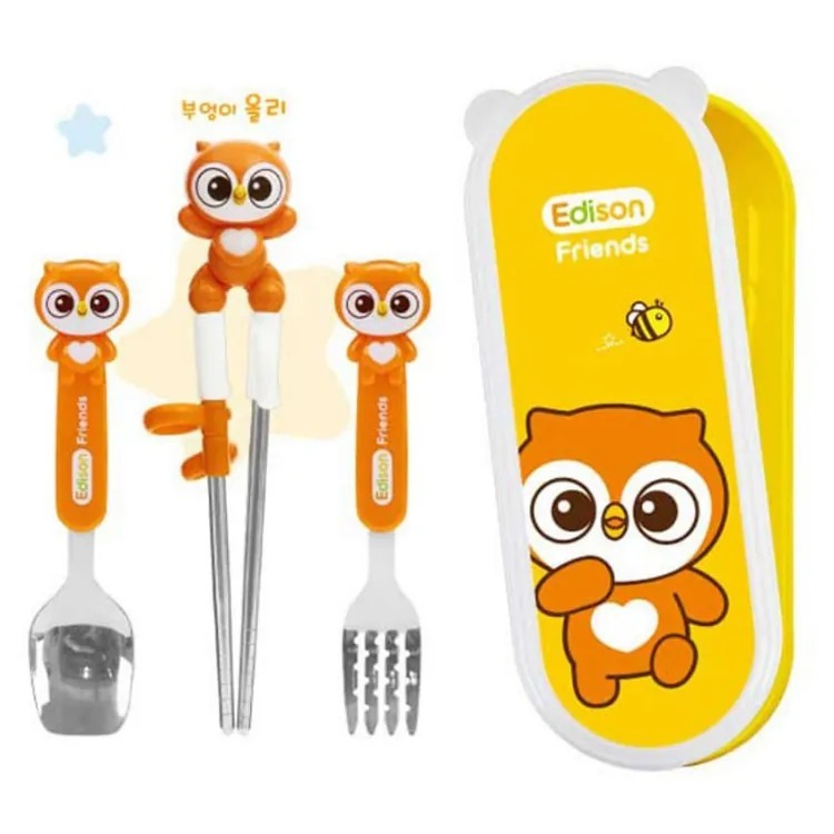 Edison Friends - 有盒不銹鋼叉匙筷子套裝