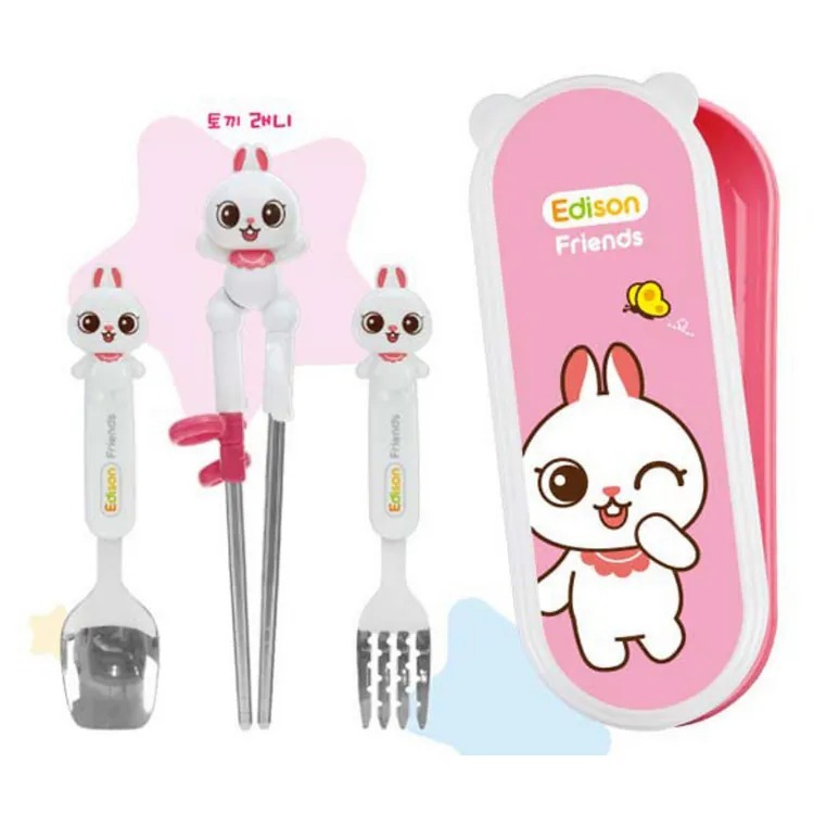 Edison Friends - 有盒不銹鋼叉匙筷子套裝