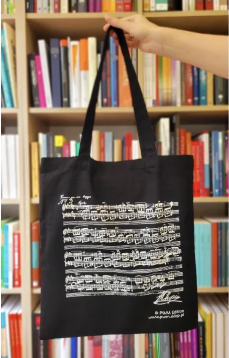 【PWM】蕭邦手稿與簽名款手提袋 (黑色)