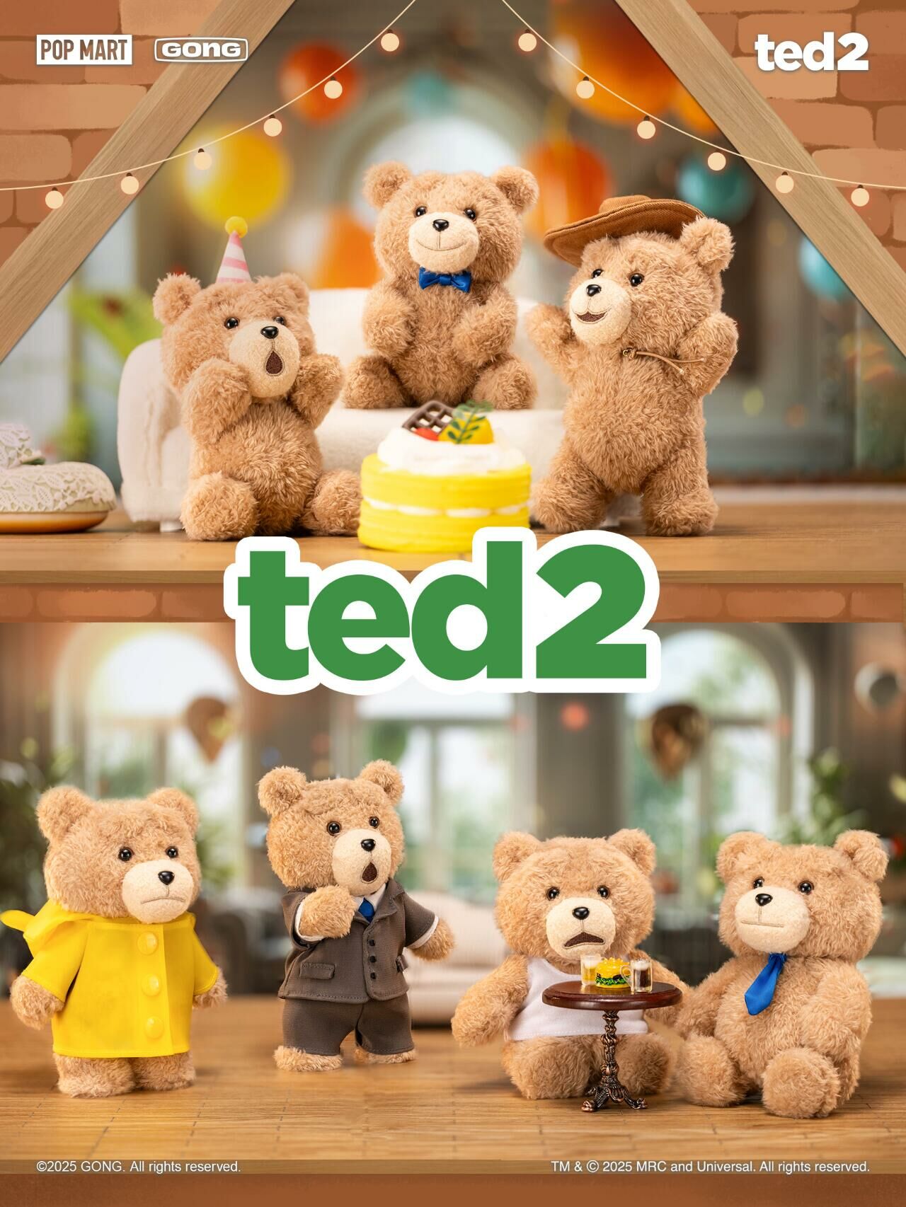 POPMART 泡泡瑪特 Ted2 泰迪熊毛絨可動吊飾 毛絨公仔 吊飾 磁吸 6+1款盲盒(任買兩件711免運)/預購