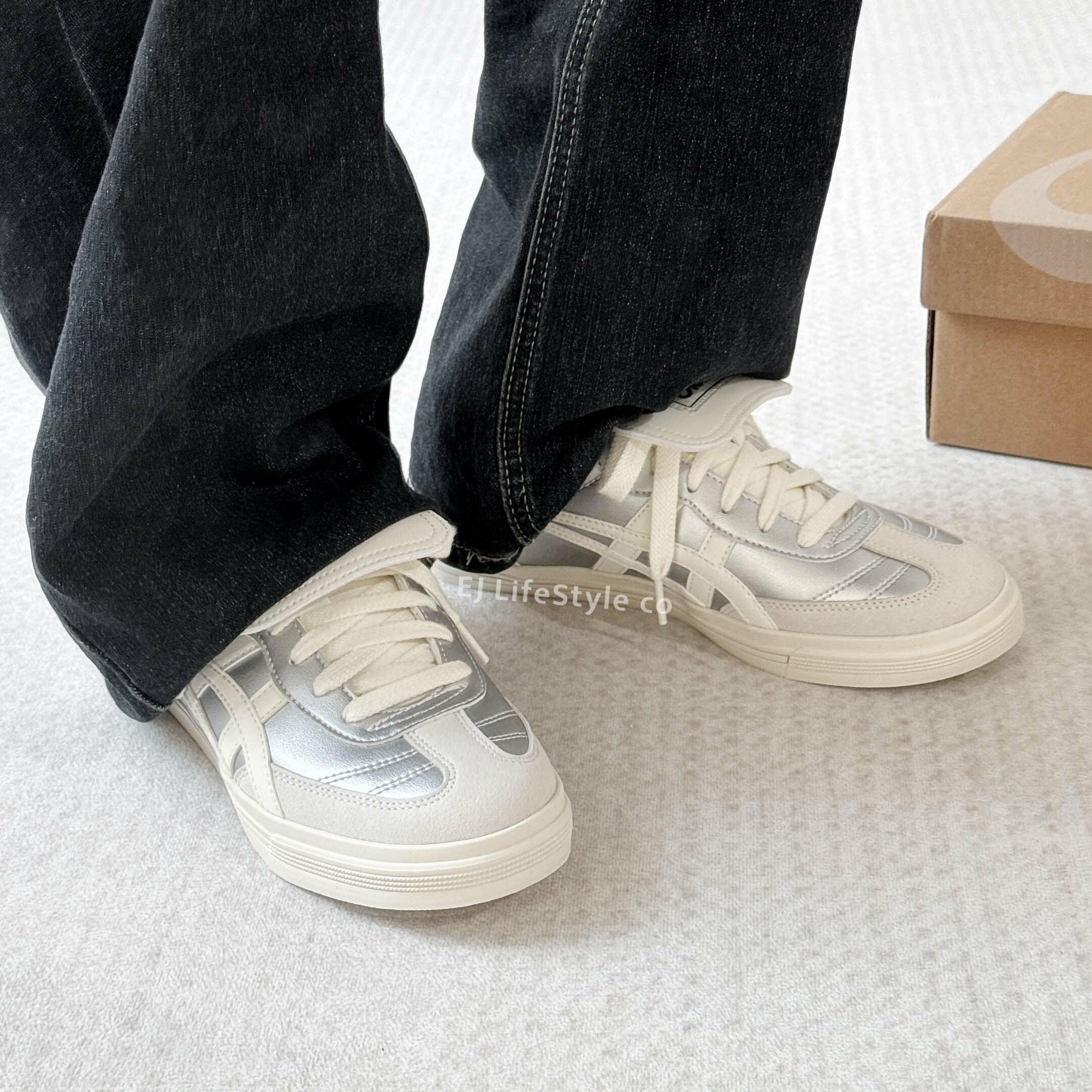 ASICS AARON 2.0 銀奶油 米白 奶油白 翻蓋鞋舌 男女鞋 1203A720-020 / 預購