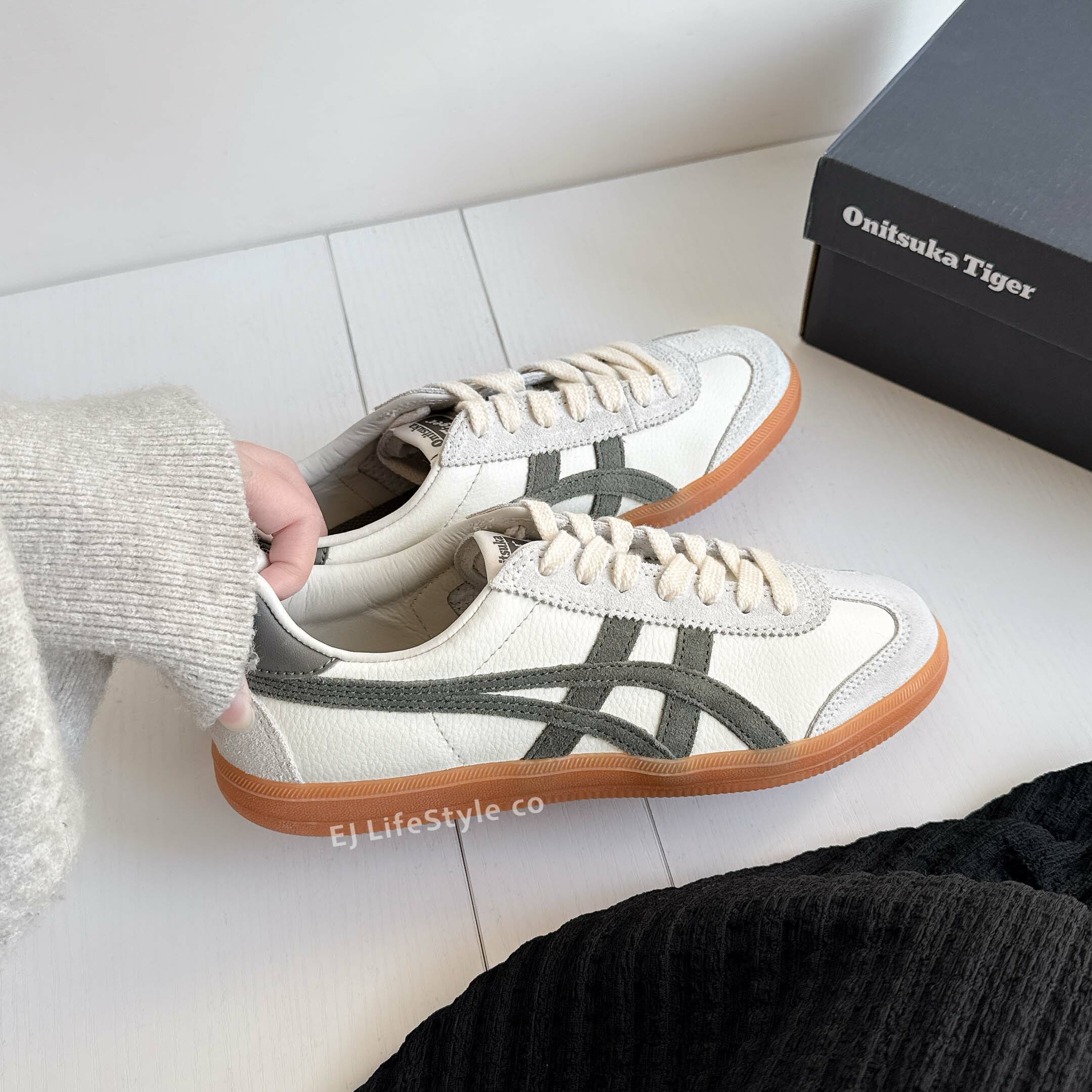 Onitsuka Tiger Tokuten 鬼塚虎 德訓鞋 焦糖底 米灰 灰綠色 男女鞋 1183C086-102 / 現+預