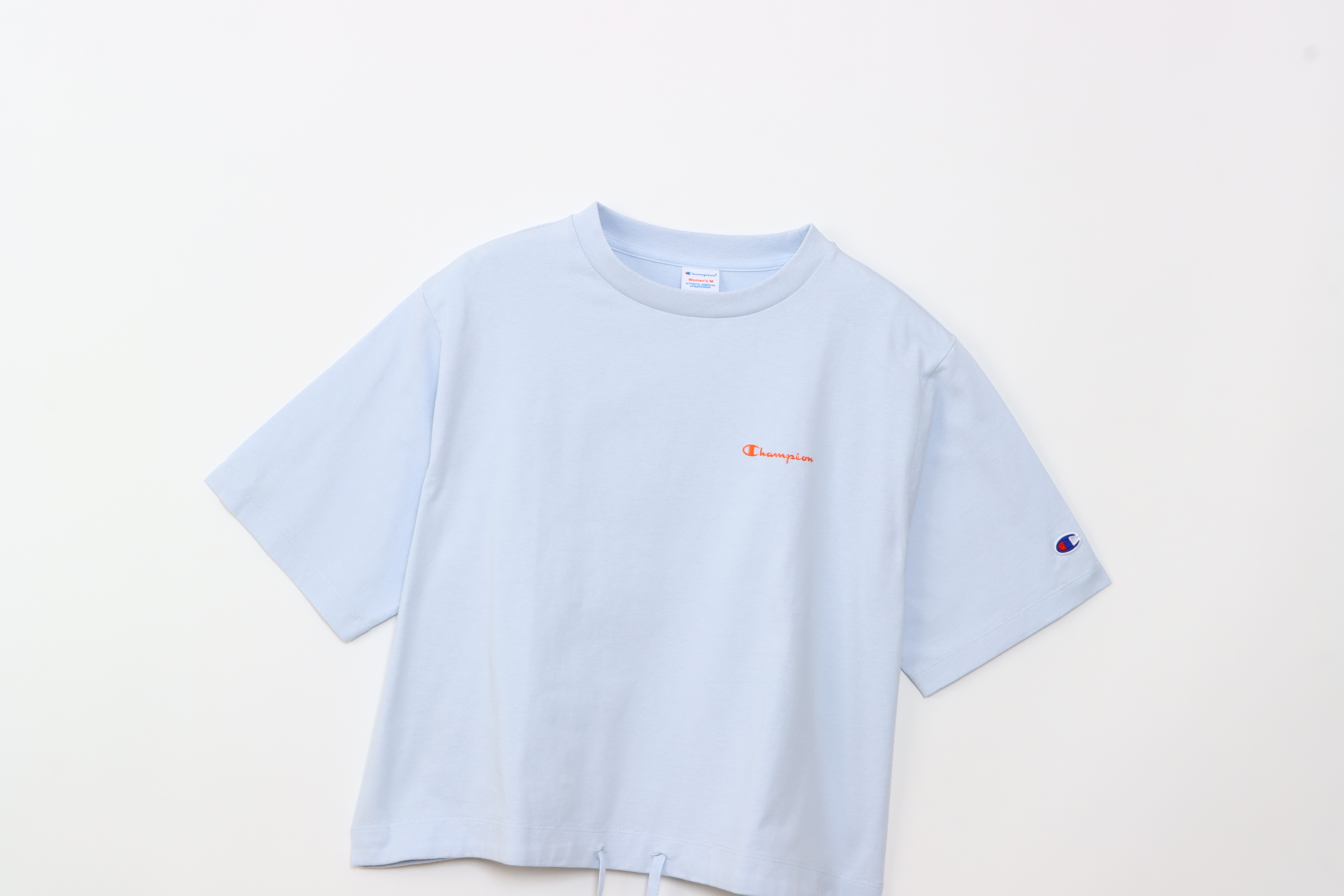 女款-CASUAL抽繩 LOGO 印花 短袖 T恤-淺藍色（CW-B322-797）