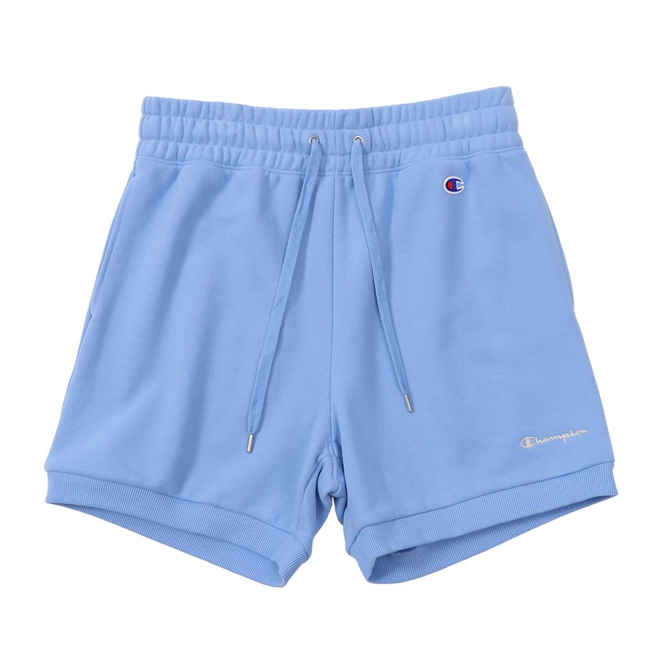 女款 -LOGO 刺繡 棉質們閒短褲-淺藍色（CW-B501-310）