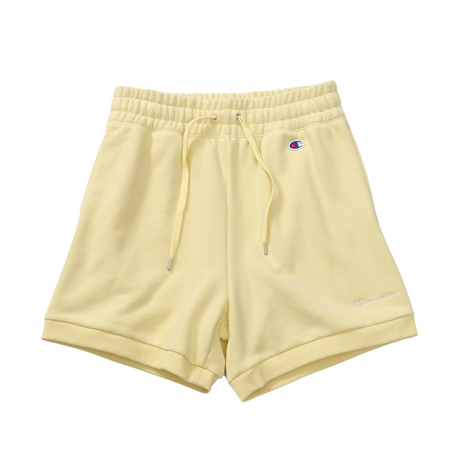 女款 -LOGO 刺繡 棉質休閒短褲-黃色（CW-B501-721）