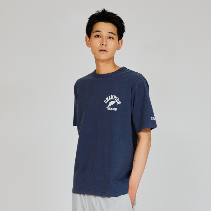 男款-CASUAL 復古印花短袖TEE-深藍（C3-B335-387）