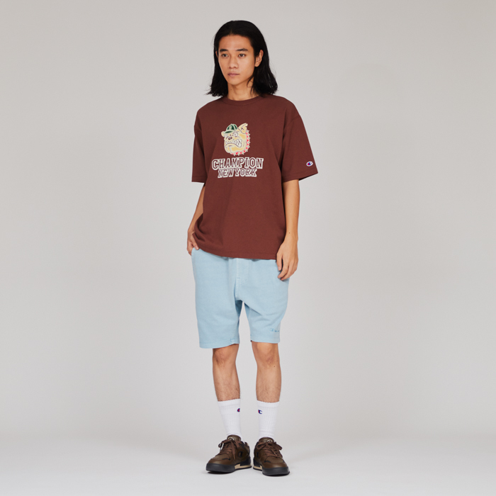 男款-CASUAL 狗狗印花短袖TEE-摩卡色（C3-B329-289）